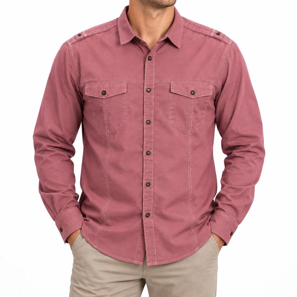 INC International Concepts Shirt Mens XL Red Long Sleeve Button Front Casual